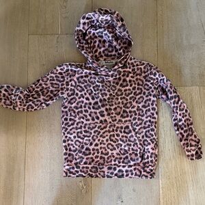 Molo Pink and Black Leopard Print Hoodie